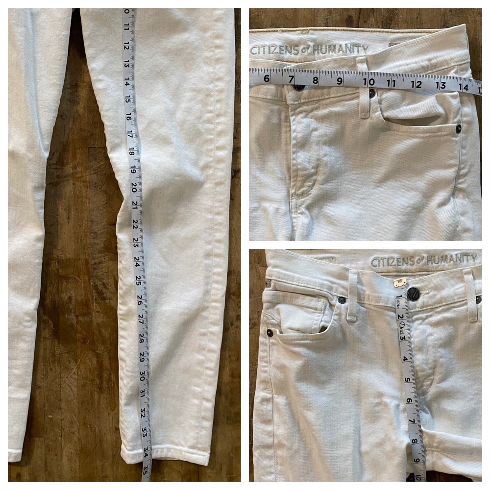 Citizens of Humanity Thompson White Skinny Jeans Womens 27 Mid Rise Stretch - Picture 10 of 10